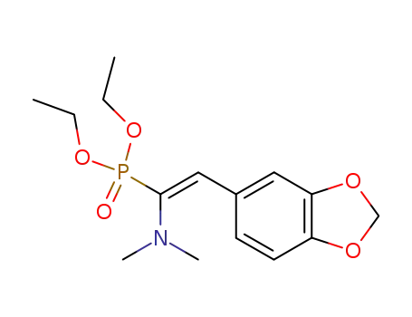 Molecular Structure of 79054-42-5 (((E)-2-Benzo[1,3]dioxol-5-yl-1-dimethylamino-vinyl)-phosphonic acid diethyl ester)