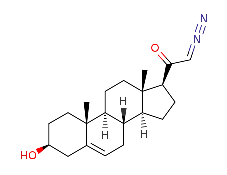 Molecular Structure of 33769-71-0 (21-diazo-3β-hydroxy-pregn-5-en-20-one)