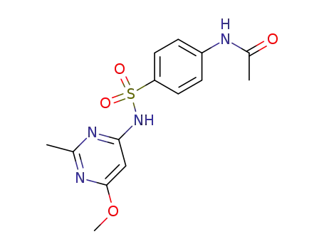 Molecular Structure of 13394-85-9 (N-{4-[(6-methoxy-2-methylpyrimidin-4-yl)sulfamoyl]phenyl}acetamide)