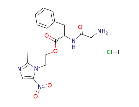 Molecular Structure of 145615-35-6 (metronidazole glycyl phenylalaninate hydrochloride)