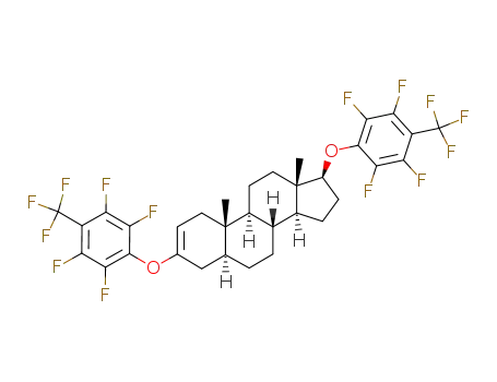 Molecular Structure of 112251-17-9 (3,17β-bis-<2,3,5,6-tetrafluoro-4-(trifluoromethyl)phenoxy>-5α-androst-2-ene)