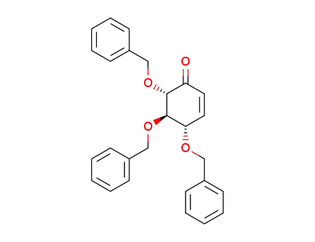 Molecular Structure of 85798-11-4 (2-Cyclohexen-1-one, 4,5,6-tris(phenylmethoxy)-, (4S,5R,6S)-)