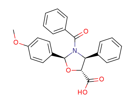 Molecular Structure of 202390-86-1 ((2S,4S,5R)-3-Benzoyl-2-(p-methoxyphenyl)-4-phenyl-1,3-oxazolidine-5-carboxylic acid)