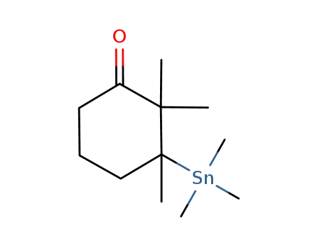 Molecular Structure of 144406-32-6 (Cyclohexanone, 2,2,3-trimethyl-3-(trimethylstannyl)-)
