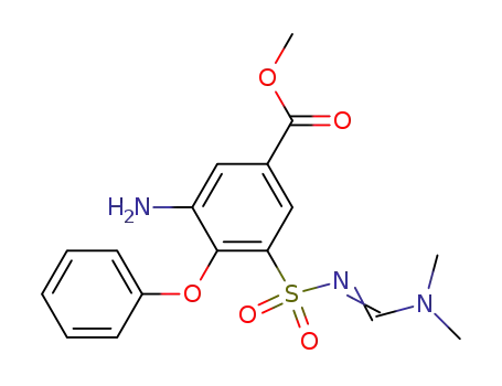 Molecular Structure of 60376-74-1 (methyl 3-amino-5-(dimethylaminomethyleneamino)sulfonyl-4-phenoxy-benzoate)