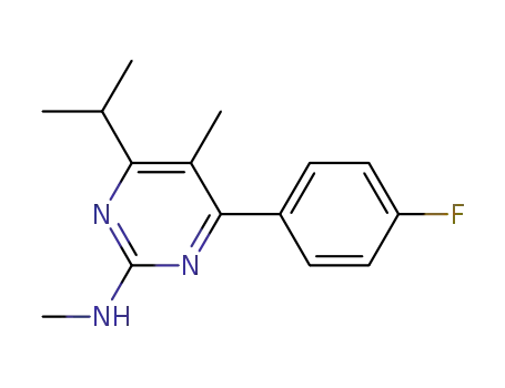 Molecular Structure of 1207460-34-1 (4-(4-fluorophenyl)-6-isopropyl-N,5-dimethylpyrimidin-2-amine)
