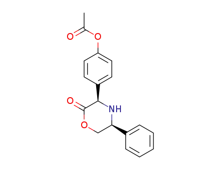 Molecular Structure of 1327278-14-7 (4-((3R,5S)-2-oxo-5-phenyl-morpholin-3-yl)phenyl acetate)