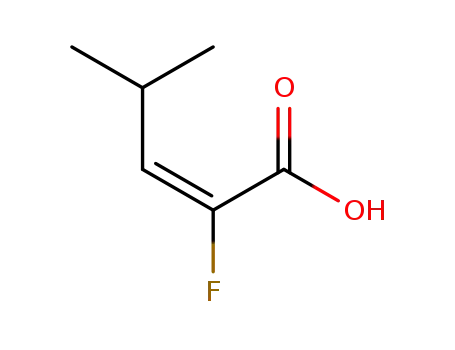Molecular Structure of 113425-72-2 (2-Pentenoic acid, 2-fluoro-4-methyl-, (E)-)