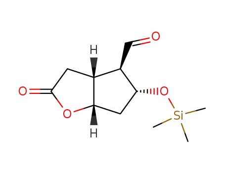Molecular Structure of 122517-79-7 (7α-trimethylsilyloxy-6β-formyl-2-oxabicyclo<3.3.0>octan-3-one)