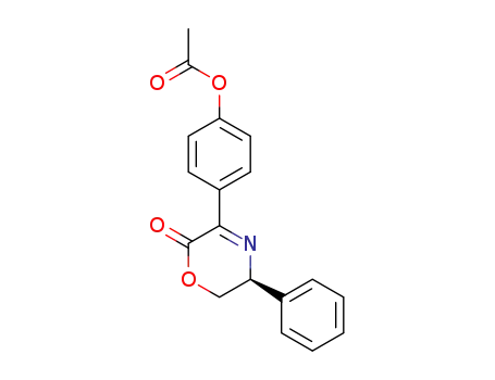 Molecular Structure of 1327278-09-0 (4-((S)-5,6-dihydro-2-oxo-5-phenyl-2H-1,4-oxazin-3-yl)phenyl acetate)