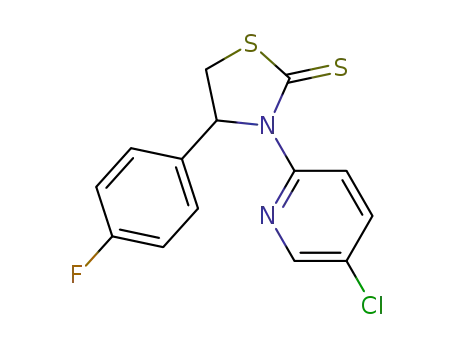 Molecular Structure of 75130-83-5 (3-(5-chloropyrid-2-yl)-4-(4-fluorophenyl)-thiazolidine-2-thione)