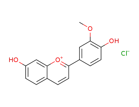 Molecular Structure of 4082-07-9 (3'-methoxy-4',7-dihydroxyflavylium chloride)