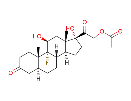 Molecular Structure of 1812-91-5 (21-acetoxy-9-fluoro-11β,17-dihydroxy-5α-pregnane-3,20-dione)