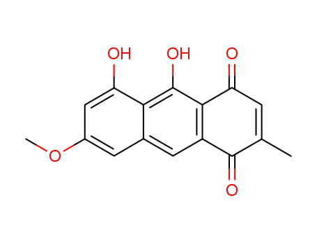 Molecular Structure of 74815-58-0 (1,4-Anthracenedione,5,10-dihydroxy-7-methoxy-2-methyl-)