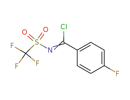 Molecular Structure of 343337-74-6 (N-trifluoromethylsulfonyl-(4-fluorophenyl)-carboximidoyl chloride)