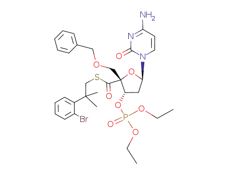 5'-O-benzyl-4'α-[(2-(2-bromophenyl)-2-methylpropylthio)carbonyl]-2'-deoxy-3'-O-diethylphosphorylcytidine