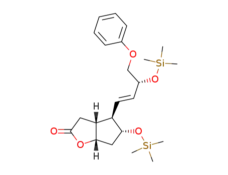 Molecular Structure of 127702-12-9 (7α-trimethylsilyloxy-6β-(3'α-trimethylsilyloxy-4'-phenoxy-1'E-butenyl)-2-oxabicyclo<3.3.0>octan-3-one)