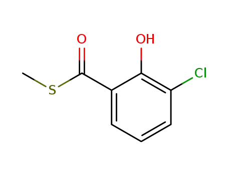 Molecular Structure of 116025-20-8 (3-chloro-2-hydroxy-thiobenzoic acid <i>S</i>-methyl ester)