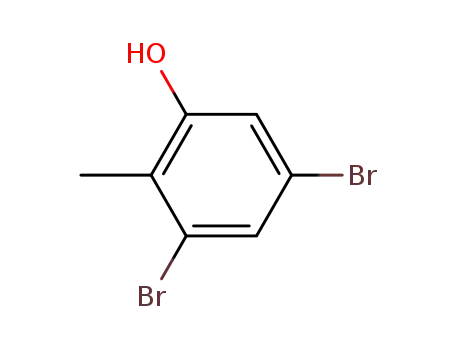 Molecular Structure of 14122-00-0 (3,5-Dibromo-2-methylphenol)