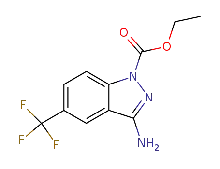 Molecular Structure of 60330-12-3 (ethyl 3-amino-5-(trifluoromethyl)-1H-indazole-1-carboxylate)