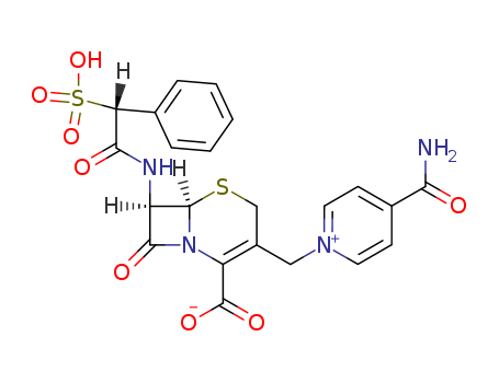 Pyridinium,4-(aminocarbonyl)-1-[[(6R,7R)-2-carboxy-8-oxo-7-[[(2R)-2-phenyl-2-sulfoacetyl]amino]-5-thia-1-azabicyclo[4.2.0]oct-2-en-3-yl]methyl]-,inner salt