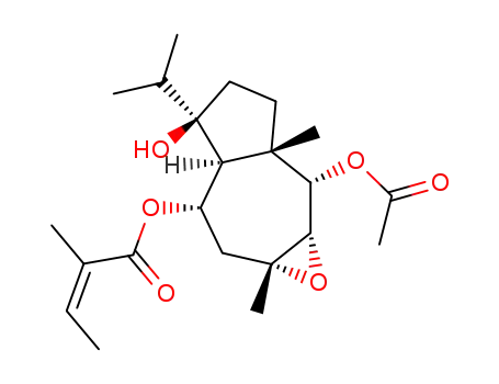 Molecular Structure of 90659-71-5 (10α-acetoxy-6α-angeloyloxy-8α,9α-epoxy-trans-caxotan-4β-ol)