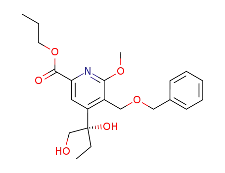Molecular Structure of 183433-75-2 (5-Benzyloxymethyl-4-((S)-1-hydroxy-1-hydroxymethyl-propyl)-6-methoxy-pyridine-2-carboxylic acid propyl ester)