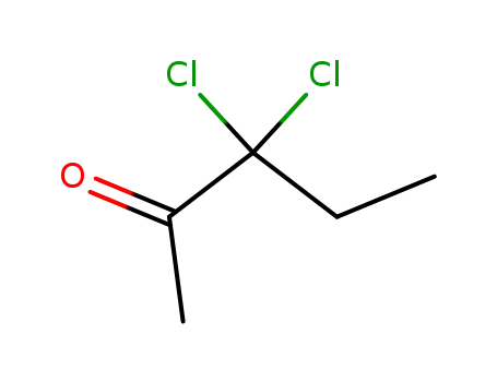 Molecular Structure of 57856-10-7 (2-Pentanone,  3,3-dichloro-)