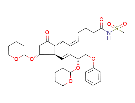 N-{(Z)-7-[(1R,2R,3R)-5-Oxo-2-[(E)-(R)-4-phenoxy-3-(tetrahydro-pyran-2-yloxy)-but-1-enyl]-3-(tetrahydro-pyran-2-yloxy)-cyclopentyl]-hept-5-enoyl}-methanesulfonamide