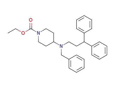 Molecular Structure of 204065-02-1 (Ethyl 4[N-benzyl-N(3,3-diphenylpropyl)amino]-1-piperidinecarboxylate)