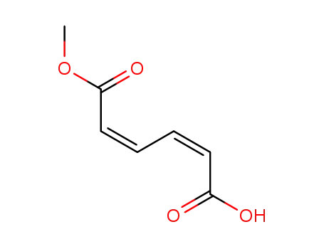 Molecular Structure of 61186-96-7 (2,4-Hexadienedioic acid, monomethyl ester, (Z,Z)-)