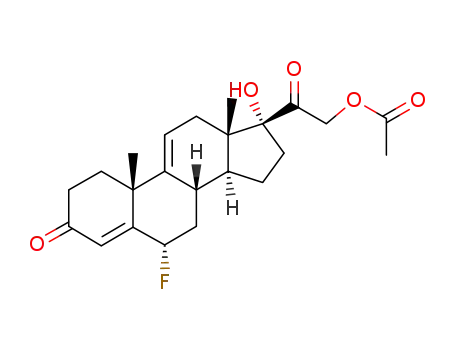 Molecular Structure of 570-41-2 (pregna-4,9(11)-diene-6α-fluoro-3,20-dione-17-hydroxy-21-acetate)