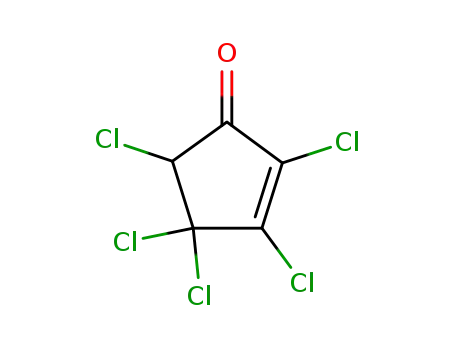 Molecular Structure of 5659-47-2 (2,3,4,4,5-pentachlorocyclopent-2-en-1-one)