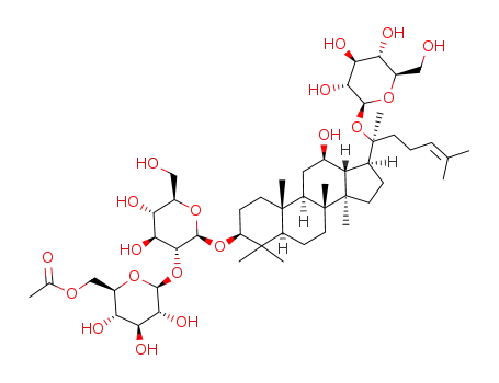 b-D-Glucopyranoside, (3b,12b)-20-(b-D-glucopyranosyloxy)-12-hydroxydammar-24-en-3-yl 2-O-(6-O-acetyl-b-D-glucopyranosyl)-
