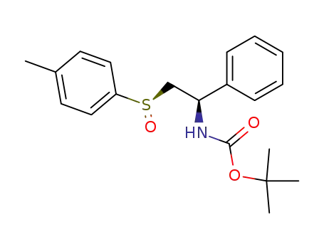 Molecular Structure of 280128-43-0 (tert-butyl N-[(1R,R<sub>S</sub>)-1-phenyl-2-p-tolylsulfinylethyl]carbamate)