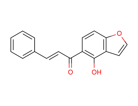 Molecular Structure of 112606-78-7 (2-Propen-1-one, 1-(4-hydroxy-5-benzofuranyl)-3-phenyl-, (2E)-)