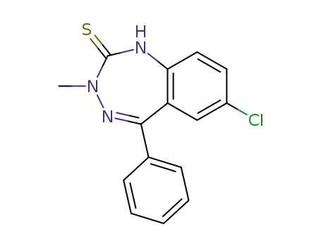 Molecular Structure of 67862-89-9 (2H-1,3,4-Benzotriazepine-2-thione,
7-chloro-1,3-dihydro-3-methyl-5-phenyl-)