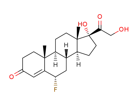 Molecular Structure of 3827-45-0 (6α-fluoro-17,21-dihydroxy-pregn-4-ene-3,20-dione)