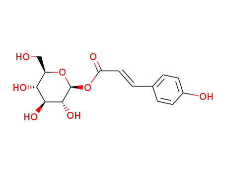 Molecular Structure of 13080-39-2 (1-[3-(4-hydroxyphenyl)-2-propenoate]-β-D-glucopyranoside)
