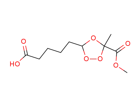 Molecular Structure of 189575-21-1 (1,2,4-Trioxolane-3-pentanoic acid, 5-(methoxycarbonyl)-5-methyl-)