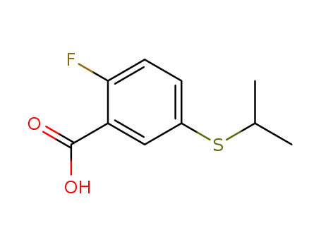 벤조산, 2-FLUORO-5-[(1-메틸레틸)티오]-