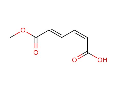 Molecular Structure of 105136-07-0 (2,4-Hexadienedioic acid, monomethyl ester, (E,Z)-)