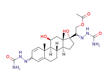 Molecular Structure of 96580-08-4 (21-acetoxy-11β,17-dihydroxy-pregna-1,4-diene-3,20-dione disemicarbazone)