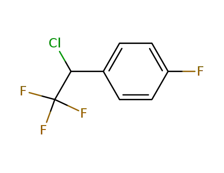 Molecular Structure of 81577-13-1 (1-(1-Chloro-2,2,2-trifluoro-ethyl)-4-fluoro-benzene)