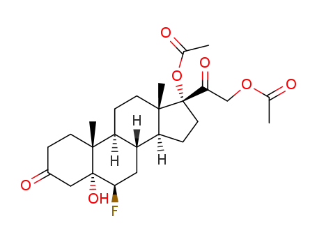Molecular Structure of 2967-03-5 (5α-hydroxy-17α,21-diacetoxy-6β-fluoropregnane-3,20-dione)