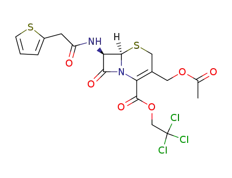Molecular Structure of 5317-29-3 (2,2,2-trichloroethyl (6R,7R)-3-acetoxymethyl-7-(thien-2-ylacetamido)ceph-3-em-4-carboxylate)