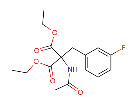 Molecular Structure of 380-70-1 (Propanedioic acid, (acetylamino)[(3-fluorophenyl)methyl]-, diethyl ester)