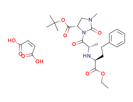 Molecular Structure of 117605-23-9 (tert-Butyl (4S)-3-<(2S)-2-<N-<(1S)-1-(Ethoxycarbonyl)-3-phenylpropyl>amino>propionyl>-1-methyl-2-oxoimidazolidine-4-carboxylate Hydrogenmaleate)