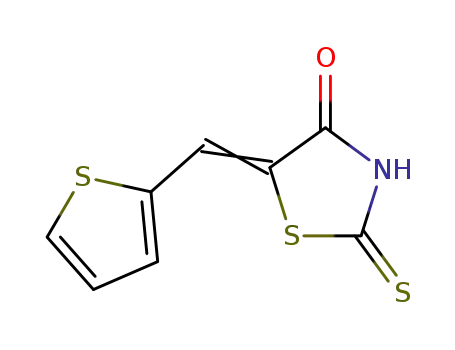 Molecular Structure of 6319-47-7 (5-(2-Thienylmethylene)-2-thioxothiazolidine-4-one)