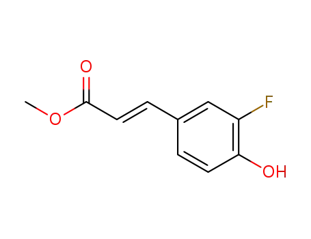 Molecular Structure of 877064-69-2 (2-Propenoic acid, 3-(3-fluoro-4-hydroxyphenyl)-, methyl ester, (2E)-)